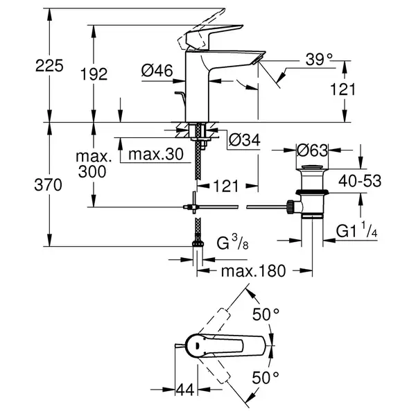Grohe Start Смеситель для раковины M-Size, хром (23455002) Grohe Start Смеситель для раковины M-Size, хром (23455002)