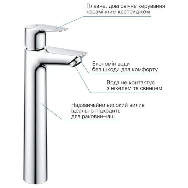 Grohe StartEdge Смеситель для раковины XL-Size, хром (23777001)
