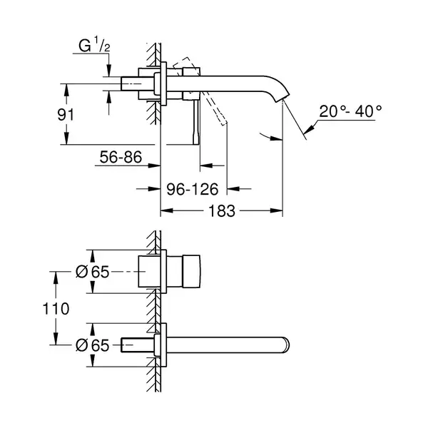 Змішувач для умивальника Grohe Essence M-Size, зовнішня частина, brushed hard graphite (29192AL1) Змішувач для умивальника Grohe Essence M-Size, зовнішня частина, brushed hard graphite (29192AL1)