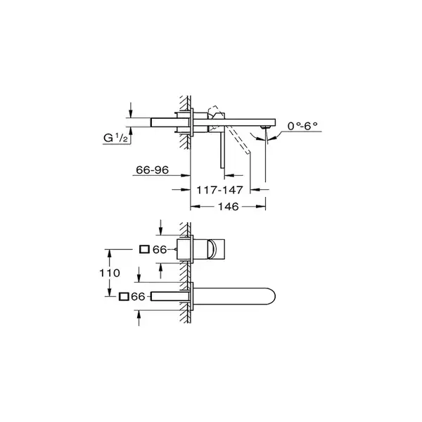 Змішувач для умивальника Grohe Plus, M-Size, зовнішня частина, хром (29303003)
