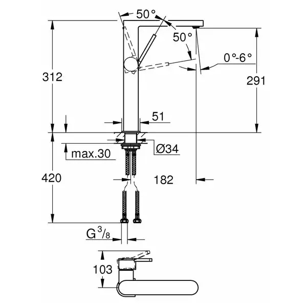 Grohe Plus Смеситель для умывальника, хром (32618003) Grohe Plus Смеситель для умывальника, хром (32618003)