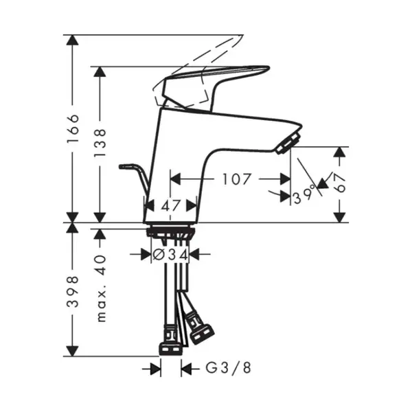 HANSGROHE Logis 70 LowFlow Смеситель для умывальника, хром (71078000) HANSGROHE Logis 70 LowFlow Смеситель для умывальника, хром (71078000)