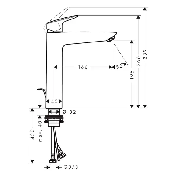 Hansgrohe Logis Смеситель для раковины, черный матовый (71090670) Hansgrohe Logis Смеситель для раковины, черный матовый (71090670)