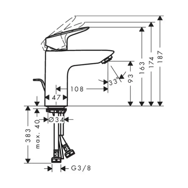 Hansgrohe Logis 100 Смеситель для умывальника, хром (71105000) Hansgrohe Logis 100 Смеситель для умывальника, хром (71105000)