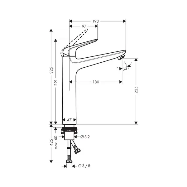 Змішувач для умивальника Hansgrohe Novus 230 (71124000) Змішувач для умивальника Hansgrohe Novus 230 (71124000)