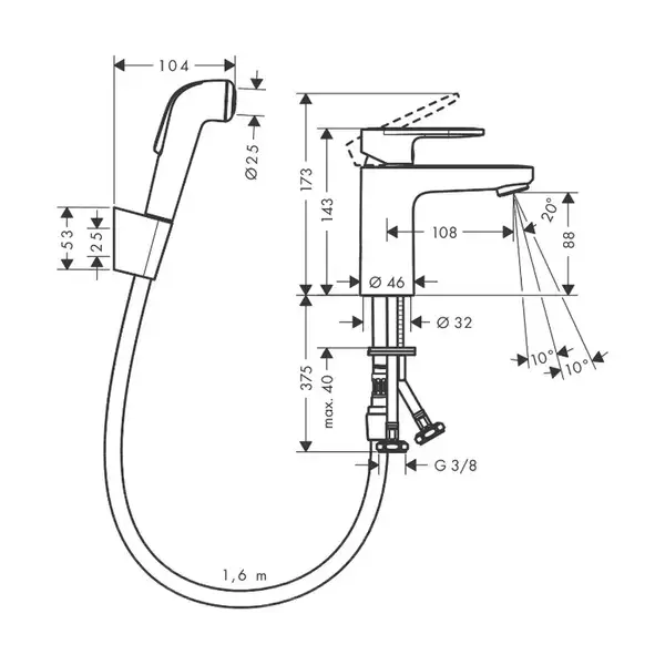 Hansgrohe Vernis Blend 100V Смеситель для умывальника, хром (71215000) Hansgrohe Vernis Blend 100V Смеситель для умывальника, хром (71215000)