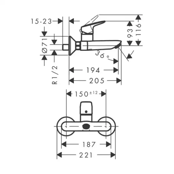 Hansgrohe Logis 150 Смеситель для умывальника, хром (71225000) Hansgrohe Logis 150 Смеситель для умывальника, хром (71225000)