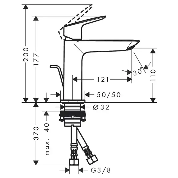 Hansgrohe Logis Fine 100 Смеситель для раковины, черный матовый (71251670) Hansgrohe Logis Fine 100 Смеситель для раковины, черный матовый (71251670)