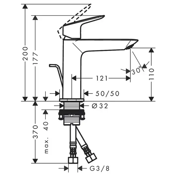 Смеситель для раковины 100 CoolStart Hansgrohe Logis Fine (цвет - хром), с донным клапаном (71254000) фото 4 Aquada.com.ua Смеситель для раковины 100 CoolStart Hansgrohe Logis Fine (цвет - хром), с донным клапаном (71254000) фото 4 Aquada.com.ua