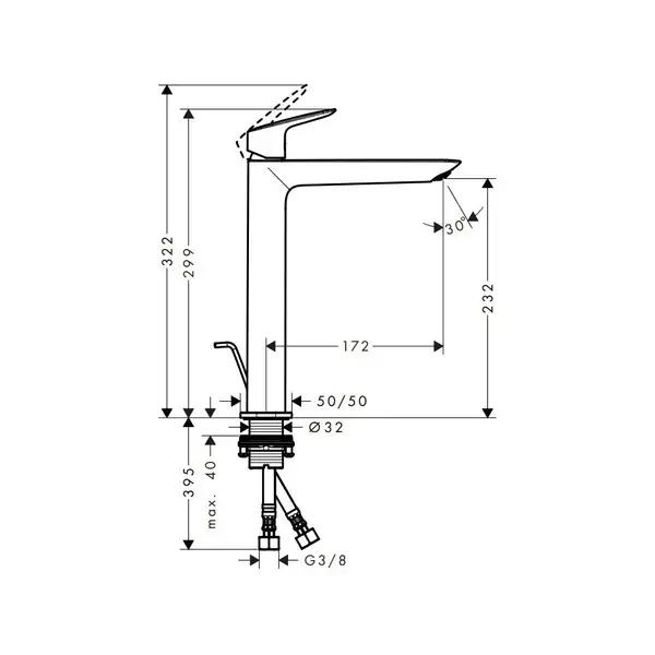 Смеситель для раковины высокий Hansgrohe Logis Fine (цвет - хром), с донным клапаном (71257000) фото 4 Aquada.com.ua Смеситель для раковины высокий Hansgrohe Logis Fine (цвет - хром), с донным клапаном (71257000) фото 4 Aquada.com.ua