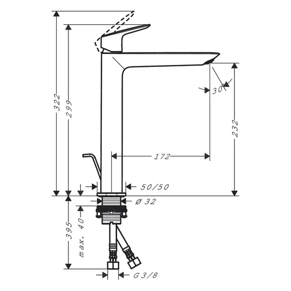 Hansgrohe Logis Fine Смеситель для раковины, черный матовый (71257670) Hansgrohe Logis Fine Смеситель для раковины, черный матовый (71257670)