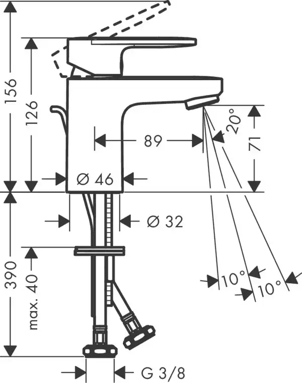 Hansgrohe Vernis Blend 70 Змішувач для умивальника, хром (71550000)