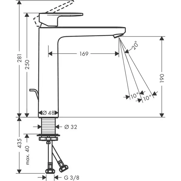 Hansgrohe Vernis Blend Змішувач для умивальника, чорний матовий (71552670)