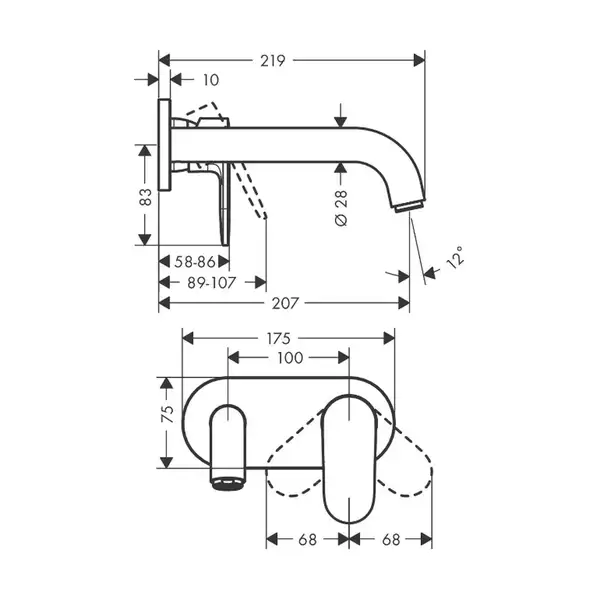 HANSGROHE Vernis Shape Смеситель для умывальника, хром (71578000) HANSGROHE Vernis Shape Смеситель для умывальника, хром (71578000)