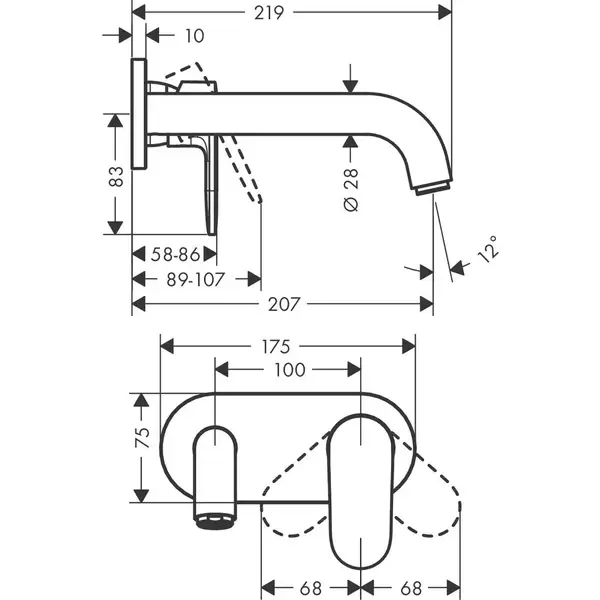 Hansgrohe Vernis Shape Смеситель для умывальника, черный (71578670) Hansgrohe Vernis Shape Смеситель для умывальника, черный (71578670)