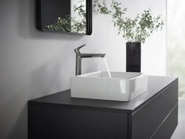 Смеситель для раковины высокий Hansgrohe Talis E (цвет - шлифованный чёрный хром), без донного клапана 71717340 Смеситель для раковины высокий Hansgrohe Talis E (цвет - шлифованный чёрный хром), без донного клапана 71717340