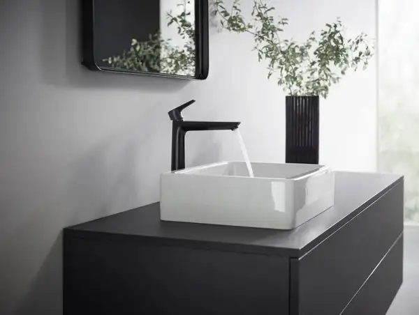 Змішувач для раковини високий Hansgrohe Talis E (колір - чорний матовий), без донного клапана 71717670