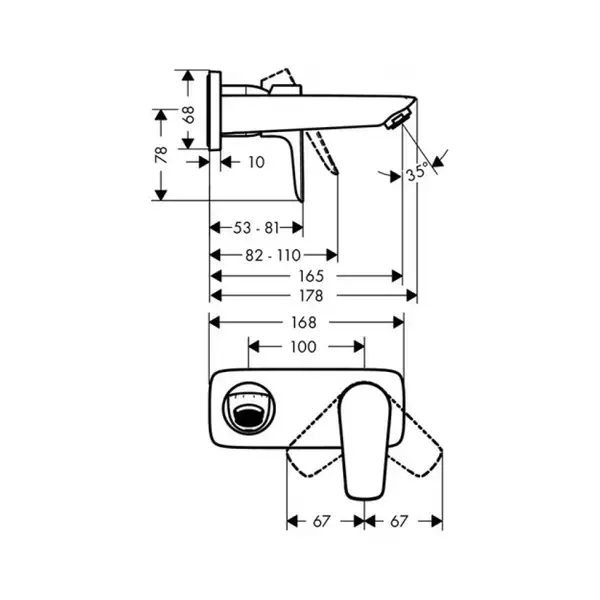 Hansgrohe Talis E Смеситель настенный, хром (71732000) Hansgrohe Talis E Смеситель настенный, хром (71732000)