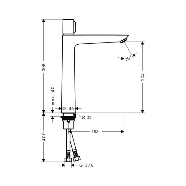 Змішувач для умивальника Hansgrohe Talis E 240 Select, хром (71753000) Змішувач для умивальника Hansgrohe Talis E 240 Select, хром (71753000)