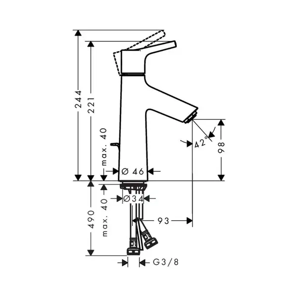 Змішувач для умивальника Hansgrohe Talis S 100 CoolStart з донним клапаном, хром (72022000) Змішувач для умивальника Hansgrohe Talis S 100 CoolStart з донним клапаном, хром (72022000)