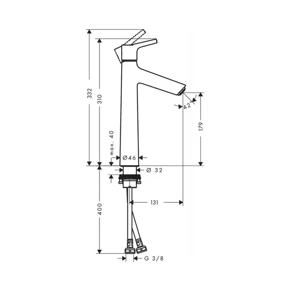 Змішувач для умивальника Hansgrohe Talis S 190 без донного клапана, хром (72032000) Змішувач для умивальника Hansgrohe Talis S 190 без донного клапана, хром (72032000)