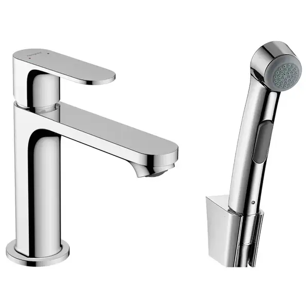 Змішувач для умивальника Hansgrohe Rebris S 110 з гігієнічною лійкою, Chrome (72215000) Змішувач для умивальника Hansgrohe Rebris S 110 з гігієнічною лійкою, Chrome (72215000)