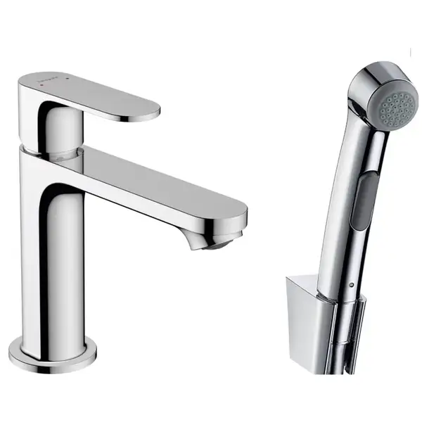 Змішувач для умивальника Hansgrohe Rebris S 110 з гігієнічною лійкою, Chrome (72215000) Змішувач для умивальника Hansgrohe Rebris S 110 з гігієнічною лійкою, Chrome (72215000)