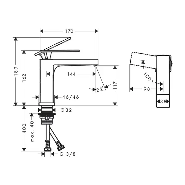 Hansgrohe Tecturis E 110 Смеситель для раковины, шлифованная бронза (73012140) Hansgrohe Tecturis E 110 Смеситель для раковины, шлифованная бронза (73012140)