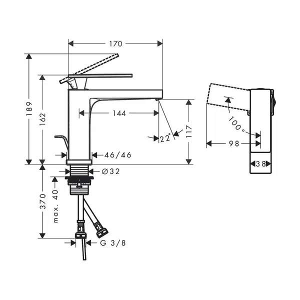 Hansgrohe Tecturis E 110 Смеситель для раковины, бронза (73014140) Hansgrohe Tecturis E 110 Смеситель для раковины, бронза (73014140)