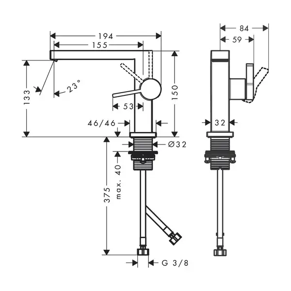 Hansgrohe Tecturis E Смеситель для раковины, белый мат (73020700)