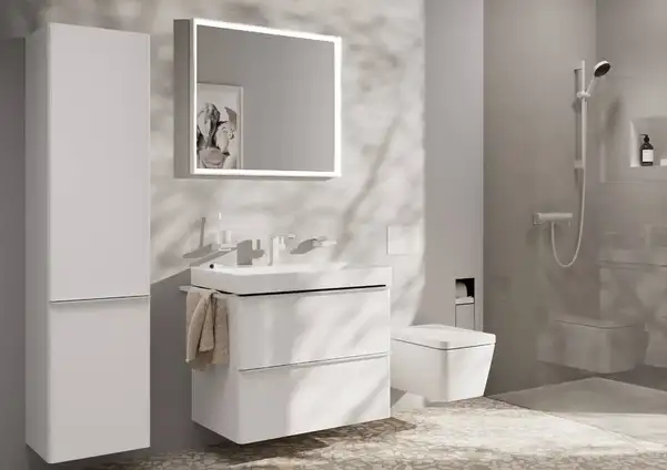 Змішувач для раковини 110 Fine CoolStart EcoSmart+ Hansgrohe Tecturis E (колір - білий матовий), з донним клапаном 73023700 Змішувач для раковини 110 Fine CoolStart EcoSmart+ Hansgrohe Tecturis E (колір - білий матовий), з донним клапаном 73023700
