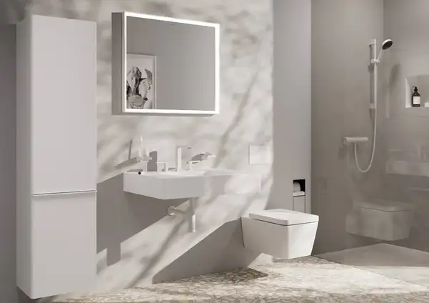 Змішувач для раковини 150 EcoSmart+ Hansgrohe Tecturis E (колір - білий матовий), з донним клапаном Push-Open 73030700 Змішувач для раковини 150 EcoSmart+ Hansgrohe Tecturis E (колір - білий матовий), з донним клапаном Push-Open 73030700