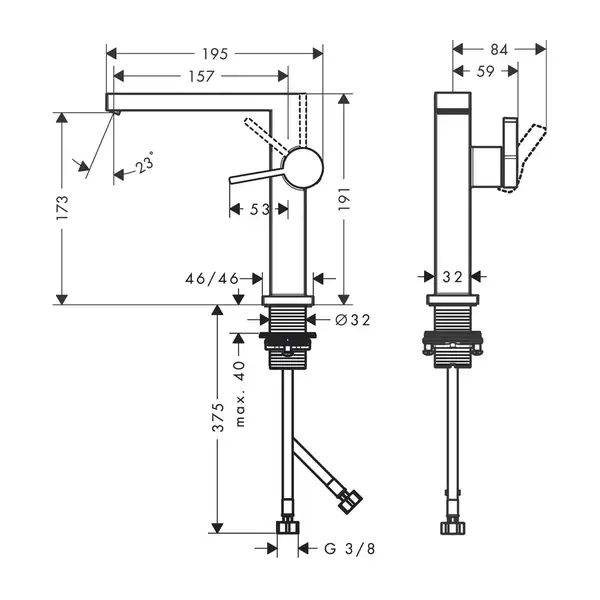HANSGROHE Tecturis E Смеситель для раковины, матовый белый (73040700)