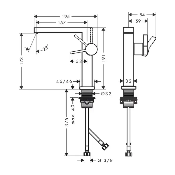 HANSGROHE Tecturis E Смеситель для раковины, хром (73041000)