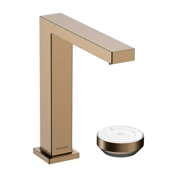 Змішувач для раковини 150 CoolStart EcoSmart+ Hansgrohe Tecturis E (колір - шліфована бронза), з донним клапаном 73053140 Змішувач для раковини 150 CoolStart EcoSmart+ Hansgrohe Tecturis E (колір - шліфована бронза), з донним клапаном 73053140