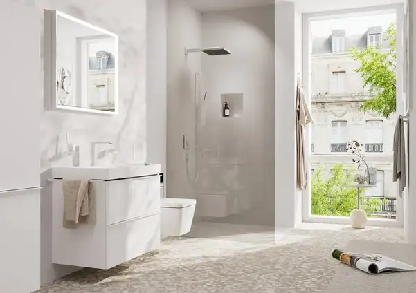 Змішувач для раковини 150 CoolStart EcoSmart+ Hansgrohe Tecturis E (колір - білий матовий), з донним клапаном 73053700