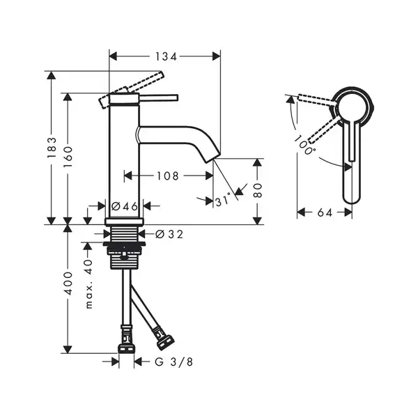 HANSGROHE Tecturis S Смеситель для раковины, белый матовый (73301700) HANSGROHE Tecturis S Смеситель для раковины, белый матовый (73301700)