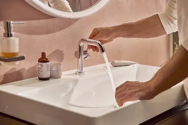 Смеситель для раковины 110 Fine CoolStart Hansgrohe Tecturis S (цвет - хром), без донного клапана 73321000 Смеситель для раковины 110 Fine CoolStart Hansgrohe Tecturis S (цвет - хром), без донного клапана 73321000