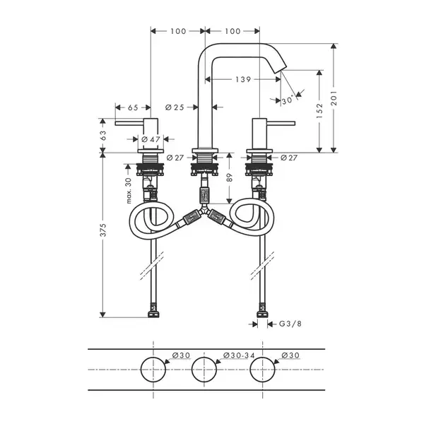 HANSGROHE Tecturis S Смеситель для раковины, черный мат (73330670) HANSGROHE Tecturis S Смеситель для раковины, черный мат (73330670)