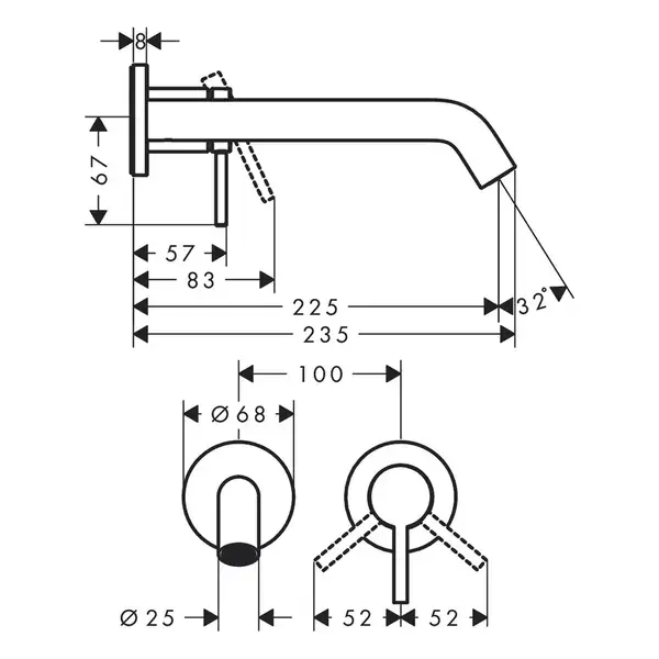 Hansgrohe Tecturis S Смеситель для раковины, белый мат (73351700) Hansgrohe Tecturis S Смеситель для раковины, белый мат (73351700)