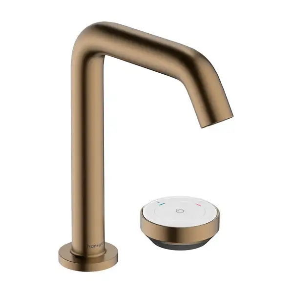 Смеситель для раковины 150 CoolStart на 2 отверстия Hansgrohe Tecturis S (цвет - матовоя бронза), с донным клапаном 73353140