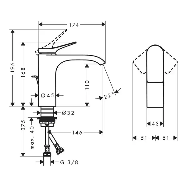 Hansgrohe Vivenis 110 Смеситель для умывальника, черный матовый (75020670) Hansgrohe Vivenis 110 Смеситель для умывальника, черный матовый (75020670)