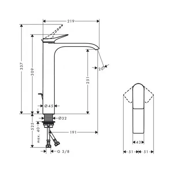 Hansgrohe Vivenis 250 Смеситель для умывальника, черный (75040670) Hansgrohe Vivenis 250 Смеситель для умывальника, черный (75040670)