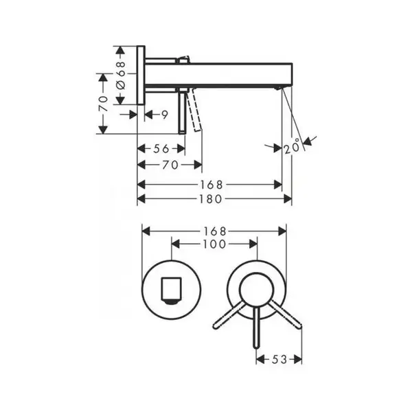 Змішувач для умивальника Hansgrohe Finoris 174 мм на 2 отвори, чорний матовий (76051670) Змішувач для умивальника Hansgrohe Finoris 174 мм на 2 отвори, чорний матовий (76051670)