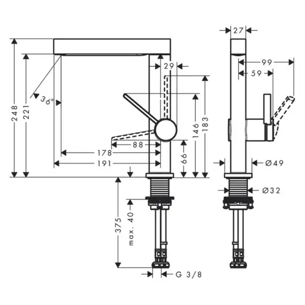 Hansgrohe Finoris 230 Смеситель для умывальника, белый матовый (76060700) Hansgrohe Finoris 230 Смеситель для умывальника, белый матовый (76060700)