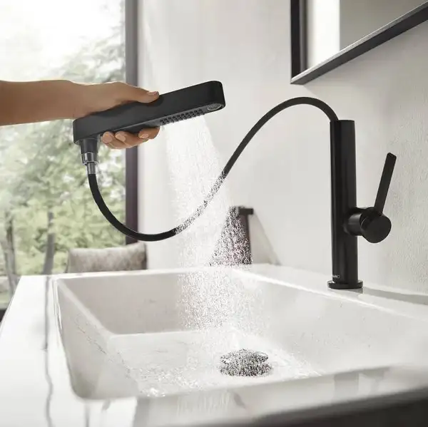 Hansgrohe Finoris 230 Смеситель для умывальника, черный матовый (76063670) Hansgrohe Finoris 230 Смеситель для умывальника, черный матовый (76063670)