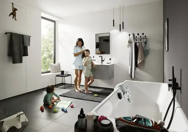 Смеситель для раковины высокий, с вытяжным душем, 2 вида струи Hansgrohe Finoris (цвет - чёрный матовый), с донным клапаном Push Open (76063670) фото 12 Aquada.com.ua Смеситель для раковины высокий, с вытяжным душем, 2 вида струи Hansgrohe Finoris (цвет - чёрный матовый), с донным клапаном Push Open (76063670) фото 12 Aquada.com.ua
