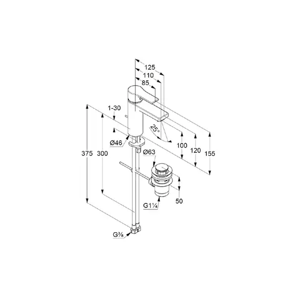 Kludi ZENTA SL 100 Смеситель для умывальника, хром (482900565) Kludi ZENTA SL 100 Смеситель для умывальника, хром (482900565)