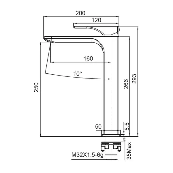 Koer KB-11010-01 Смеситель высокий для умывальника, хром (KR3482) Koer KB-11010-01 Смеситель высокий для умывальника, хром (KR3482)