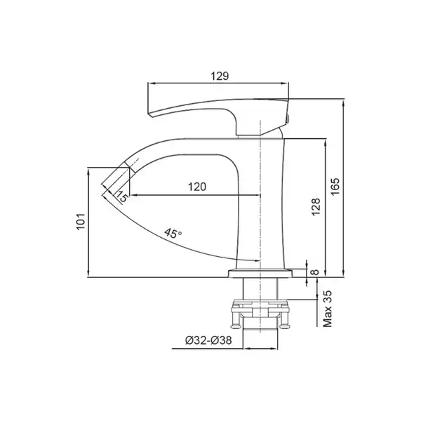 KOER KB-12007-07 Смеситель для умывальника, графит (KR5152) KOER KB-12007-07 Смеситель для умывальника, графит (KR5152)